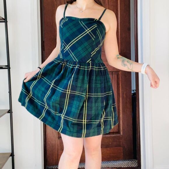 Preppy Plaid Plaided Dress Size M - Picture 2 of 4